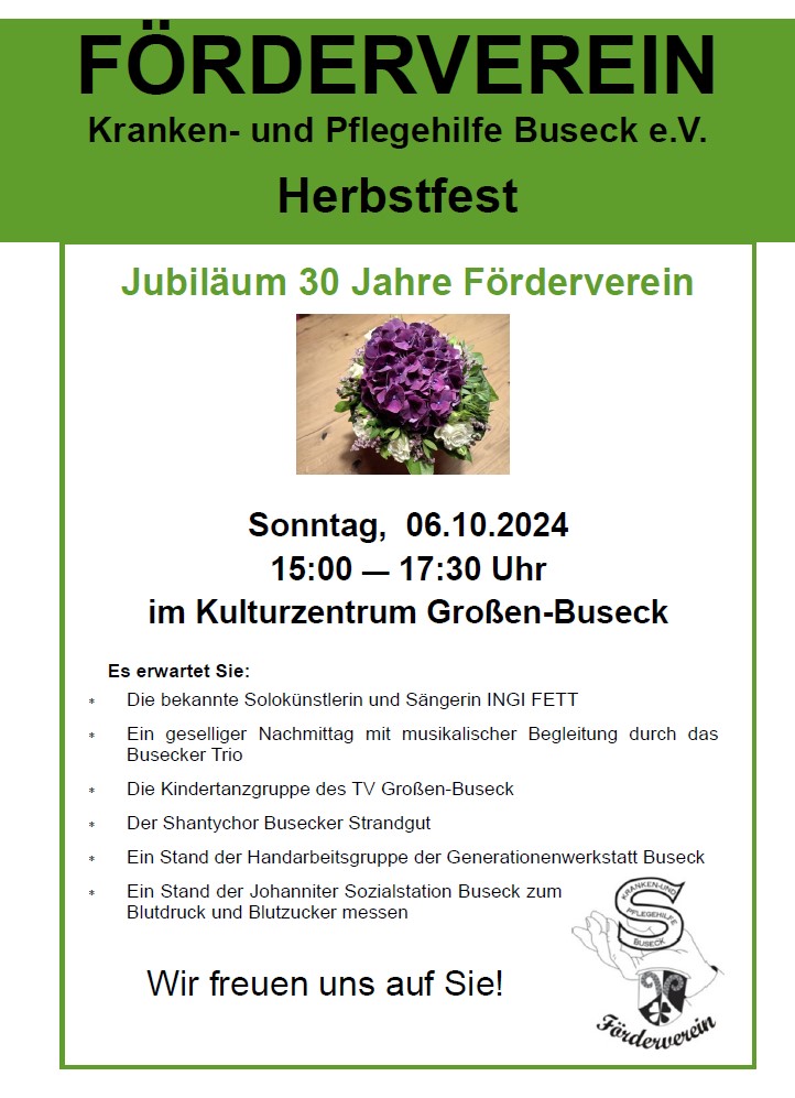 Plakat Herbstfest Jubilaeum 2024